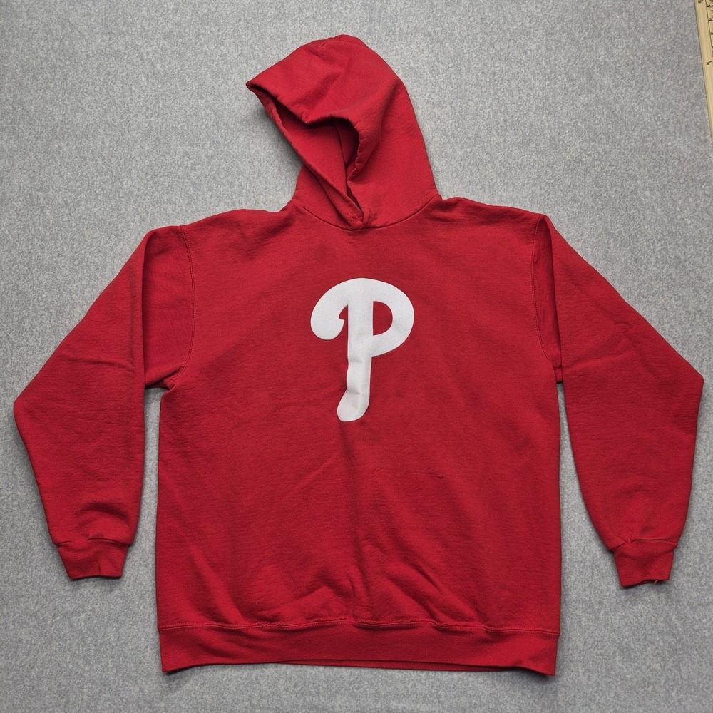 Philadelphia Phillies Hoodie Mens L Red Pullover Fleece MLB Fanatics Baseball